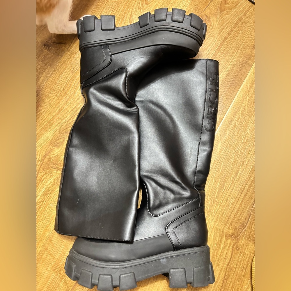 Circus by Sam Edelman Black Chunky Knee-High Rain Boots